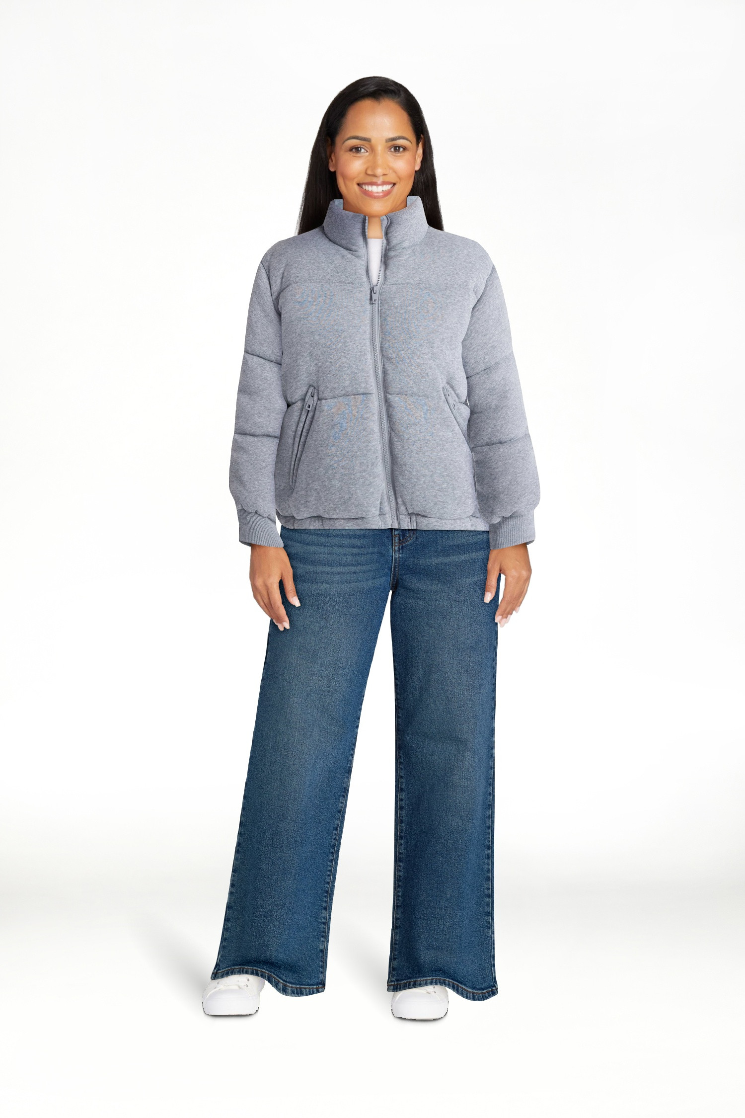 No Boundaries Knit Puffer Jacket, Women's | Walmart (US)