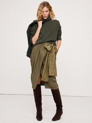 Cotton Poplin Midi Skirt | Banana Republic (US)