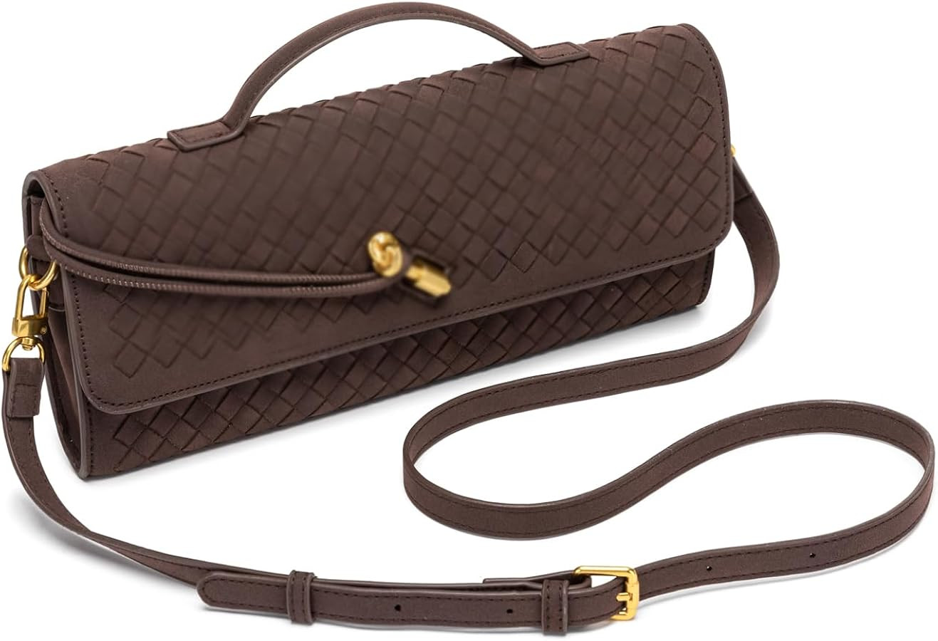 Woven Purse Suede Evening Clutch Crossbody Bag for Women | Amazon (US)