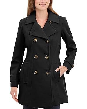 Anne Klein Women's Classic Double Breasted Coat | Amazon (US)