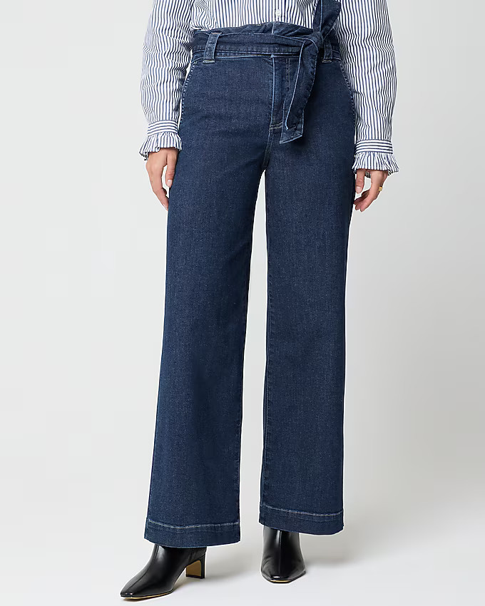 Wide-leg paper-bag denim trouser | J.Crew Factory