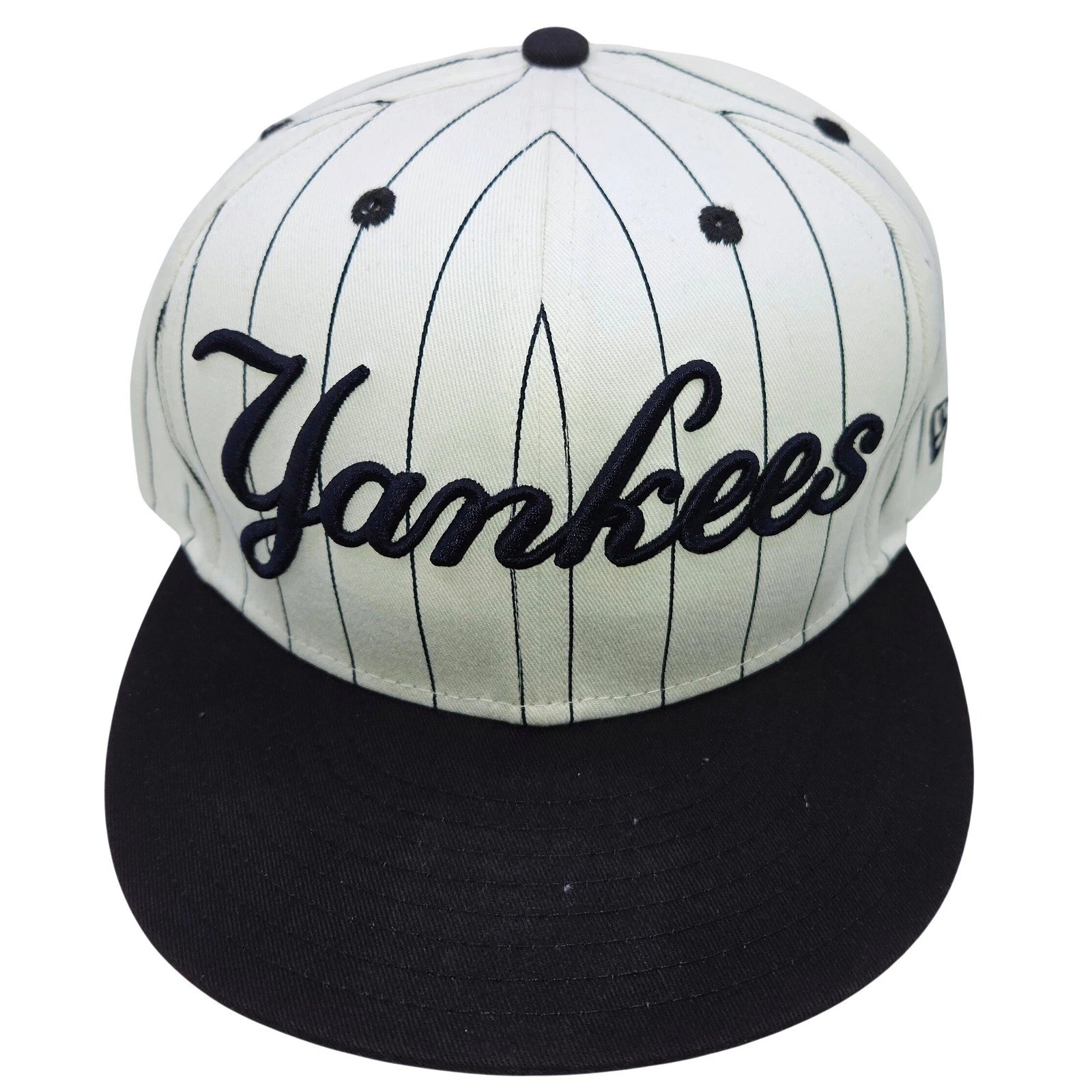 New Era New York Yankees Pinstripe Snapback Hat White Black Flat Brim MLB Cap | eBay | eBay US