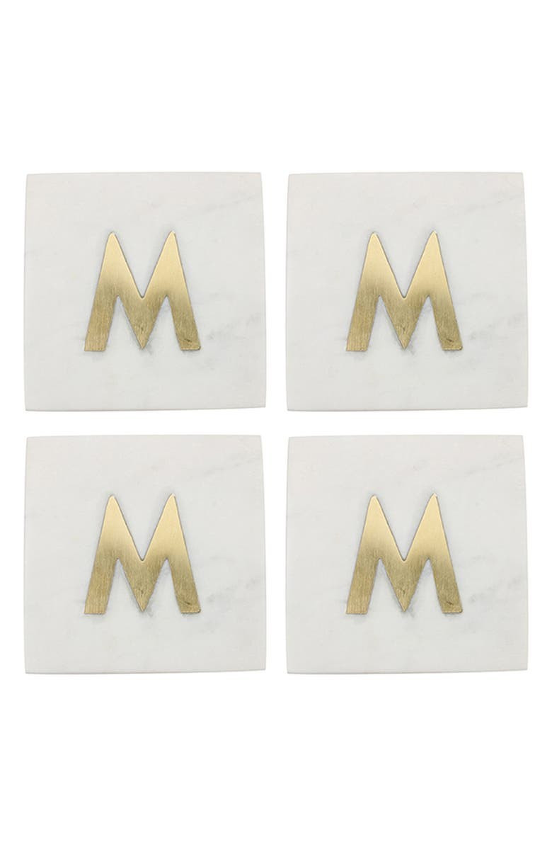 Set of 4 Monogram Marble Coasters | Nordstrom