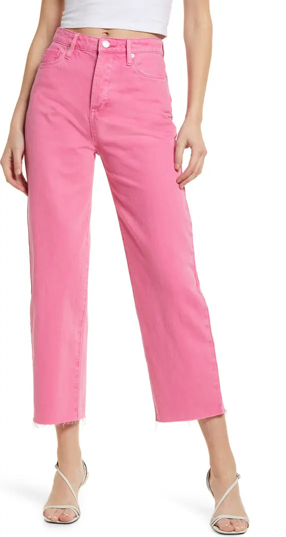 Baxter Ribcage Raw Hem Crop Straight Leg Jeans | Nordstrom