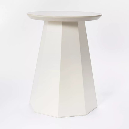 Daffan Faceted Round Accent Table