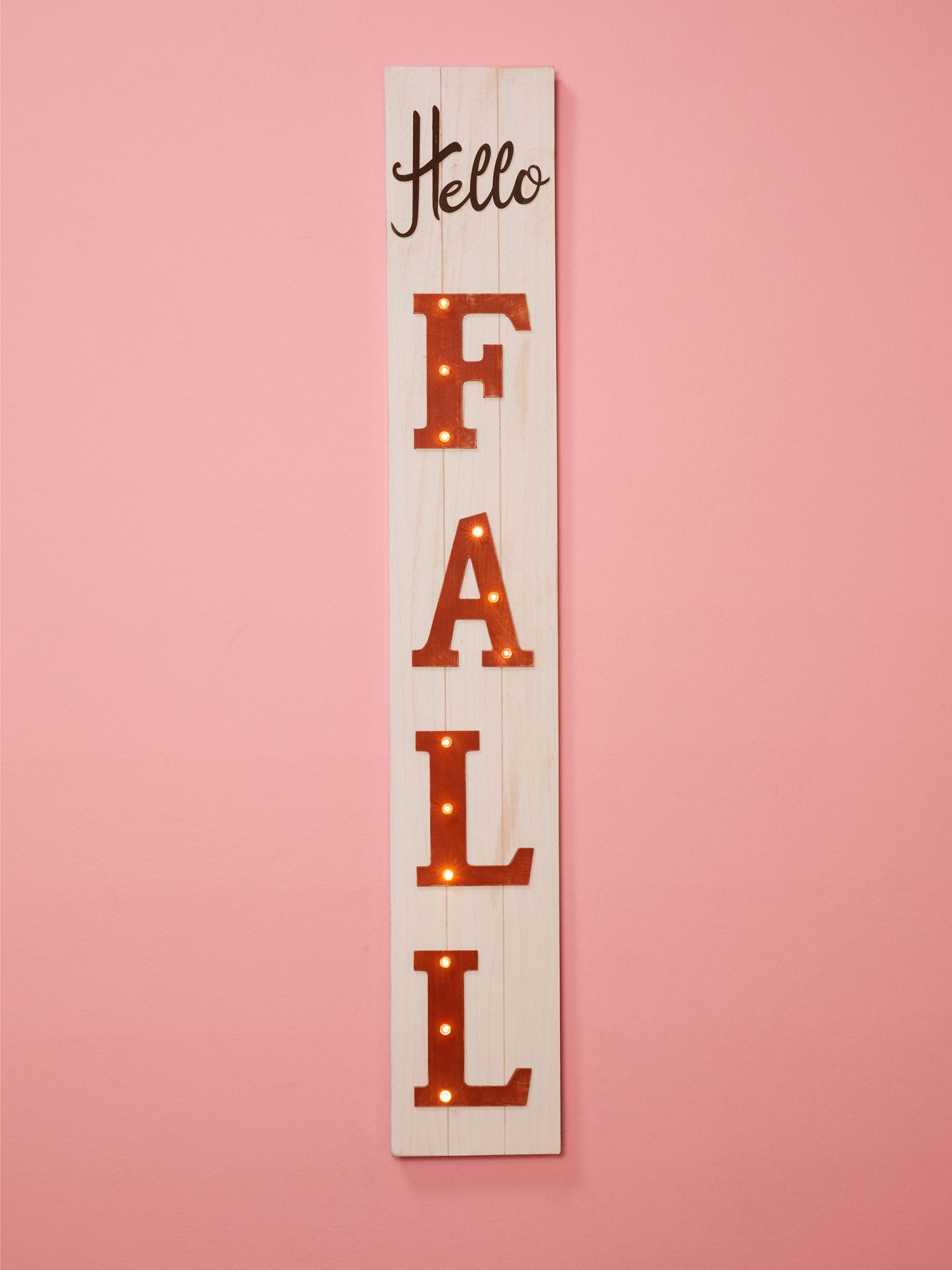 60in Led Light Up Hello Fall Sign Wall Art | Seasonal Decor | HomeGoods | HomeGoods