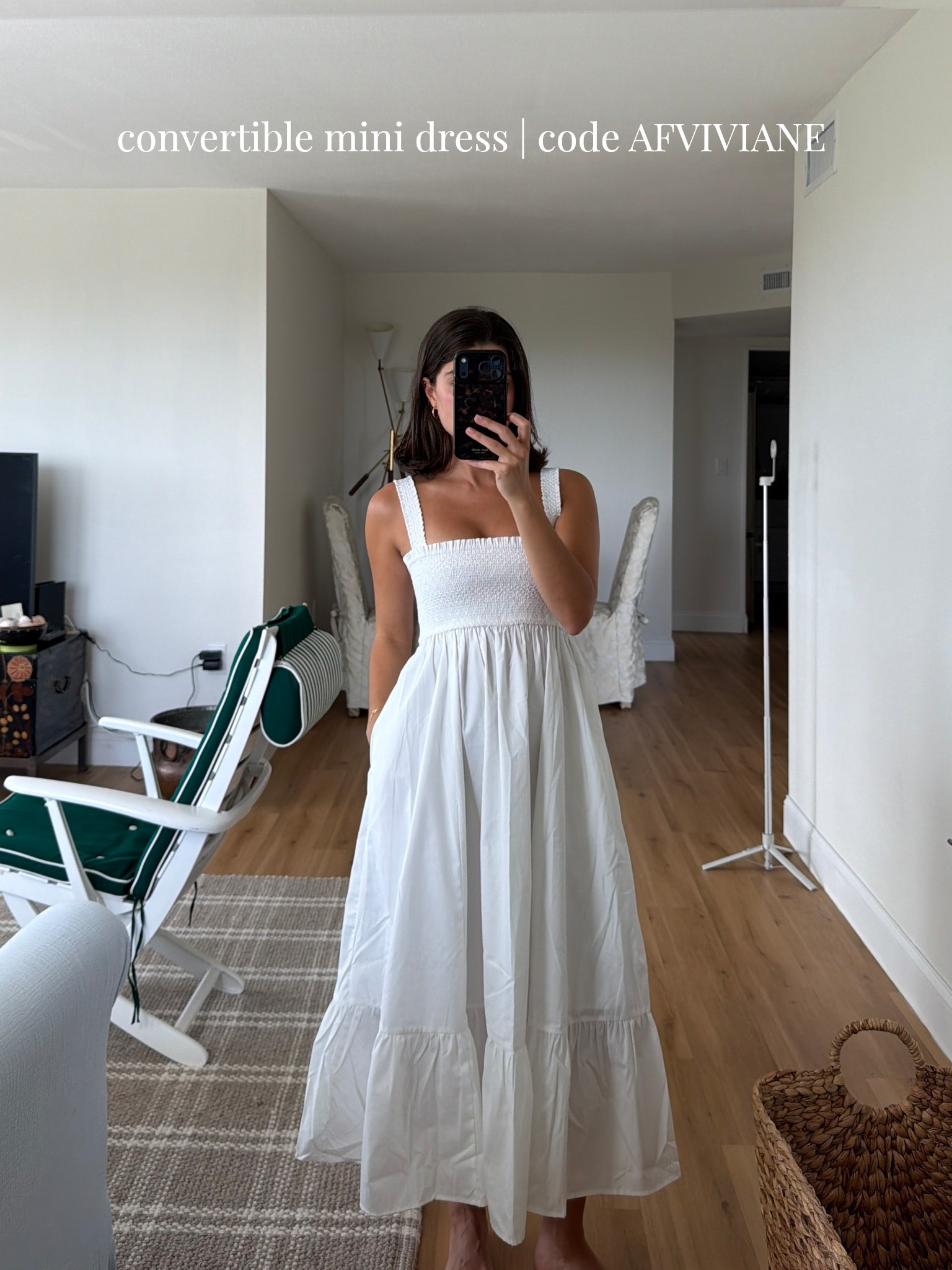 [3/30/26] final day to use code AFVIVIANE for 15% off | this dress is adorable and so comfortable, giving hill house vibes. Love the thick straps - such a good staple for summer. 
Straps also unbutton so you can wear it as a skirt! Comes in so many colors, I’m wearing small, petite. 

#LTKBump #LTKSeasonal #LTKPetite