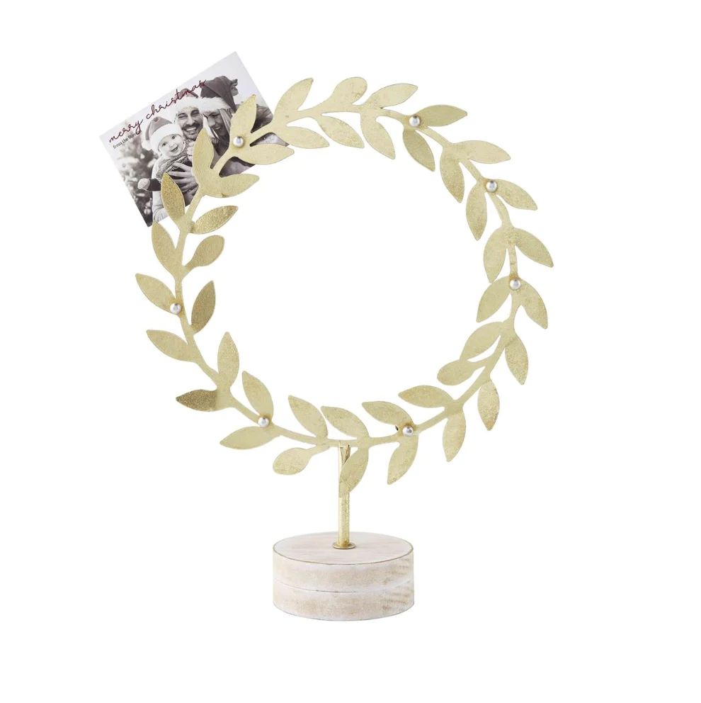 Gold Wreath Card Holder | Cottonwood Company