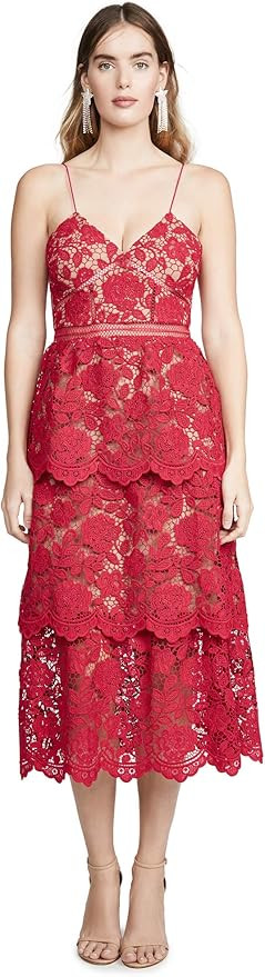 Self Portrait Women's Flower Lace Midi Dress | Amazon (US)