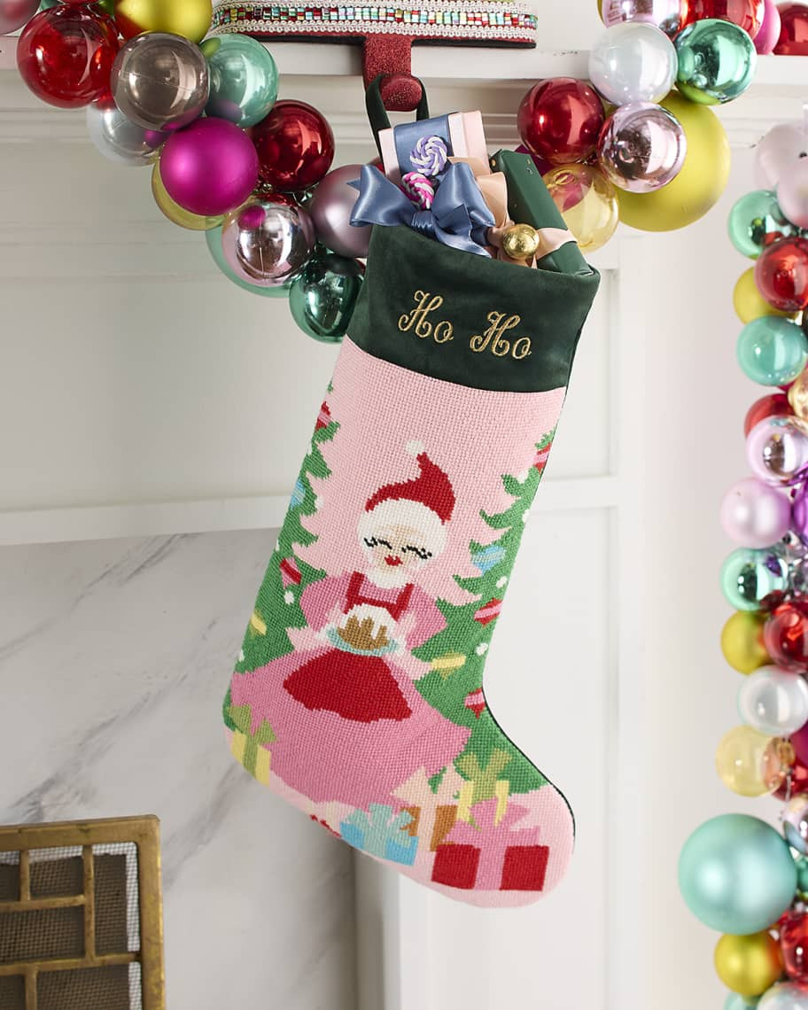 Bauble Stockings x Sainty Nelsen "To My Mom, Mrs. Claus" Christmas Stocking, Personalized | Neiman Marcus