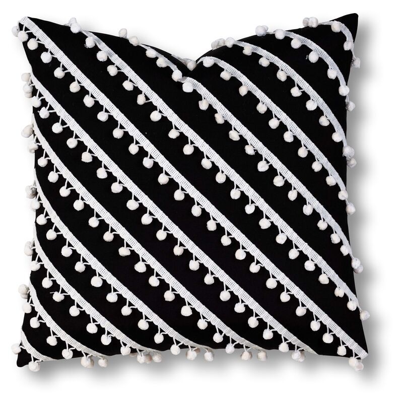 Maddie 20x20 Outdoor Pillow, Black/White | One Kings Lane