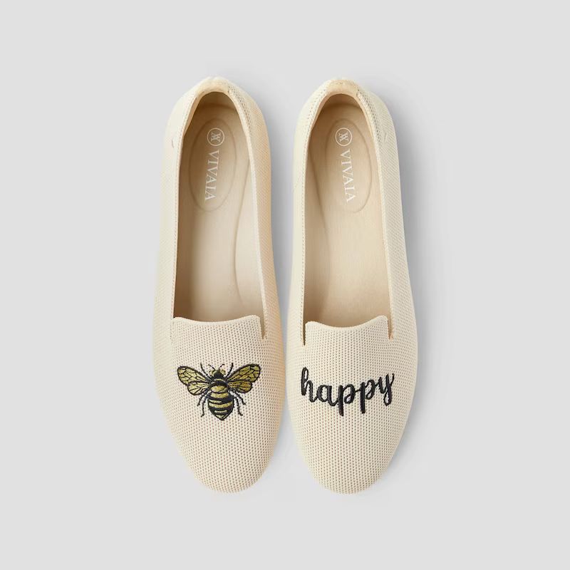 Round-Toe Embroidered Loafers (Audrey) | VIVAIA
