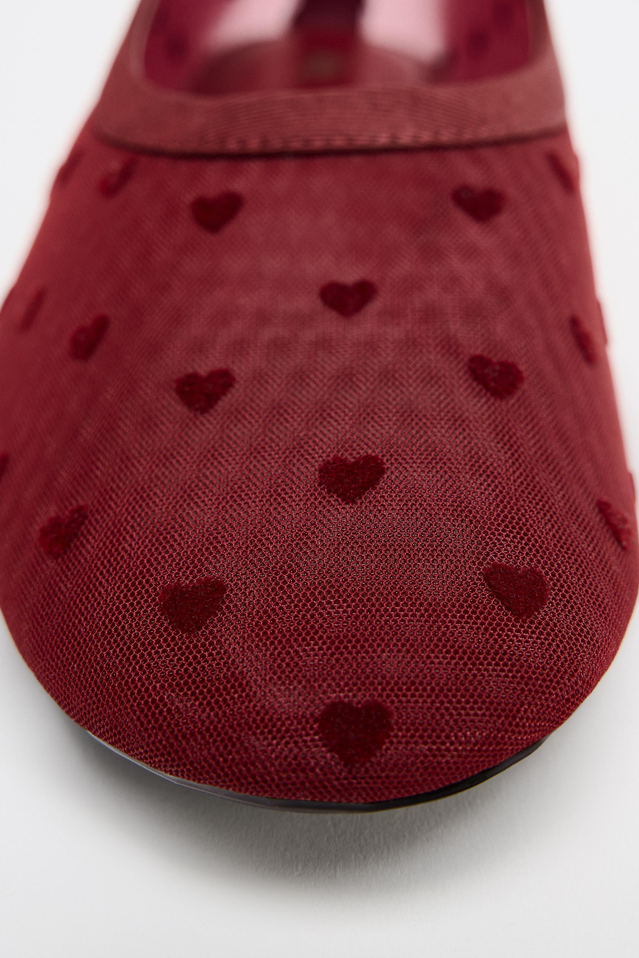 HEART MESH BALLET FLATS | Zara US