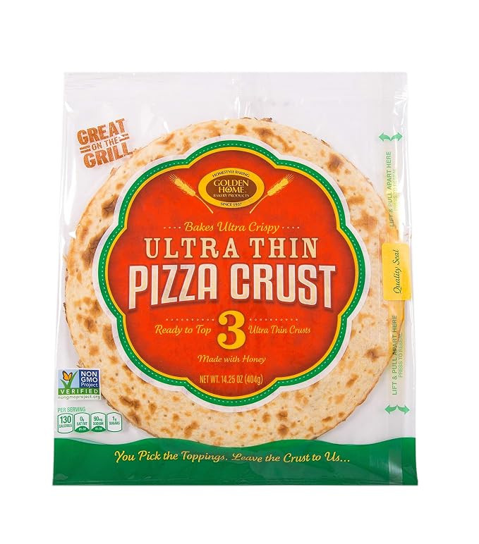 Golden Home Bakery Products Ultra Thin Pizza Crust, 12" (3 Pack) | Amazon (US)
