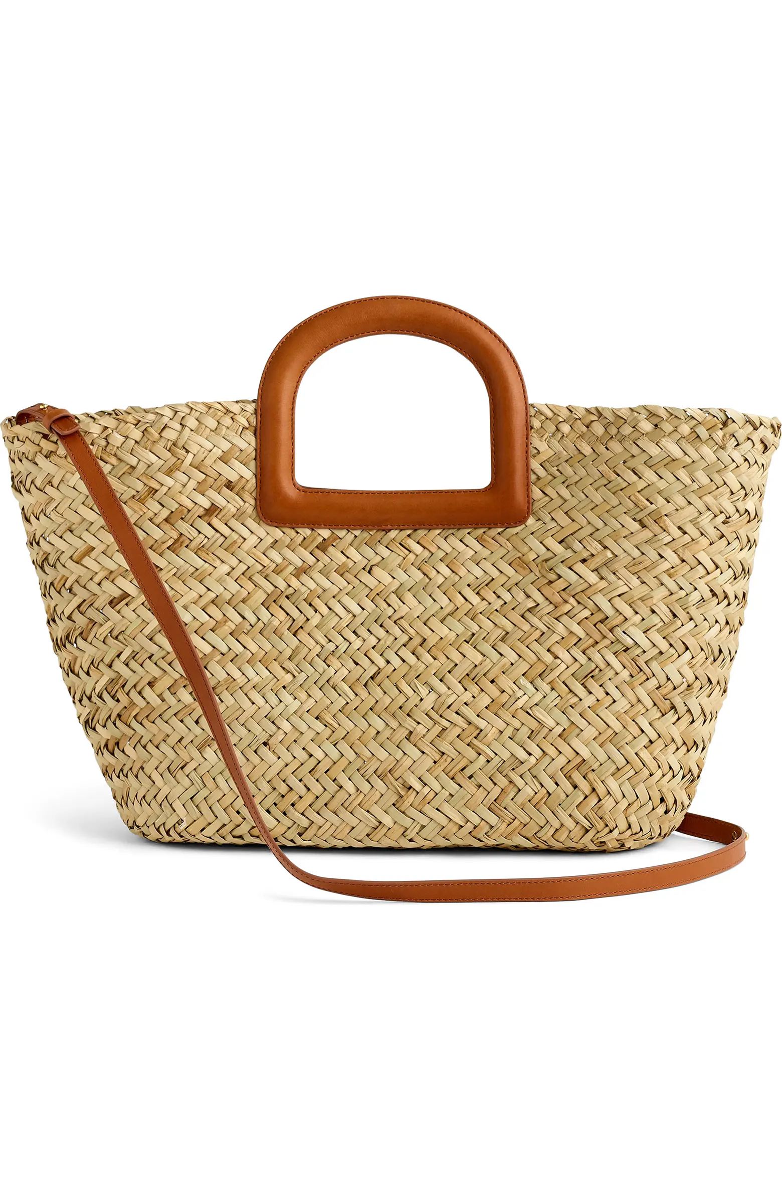 The Large Handwoven Straw Crossbody Basket Tote | Nordstrom