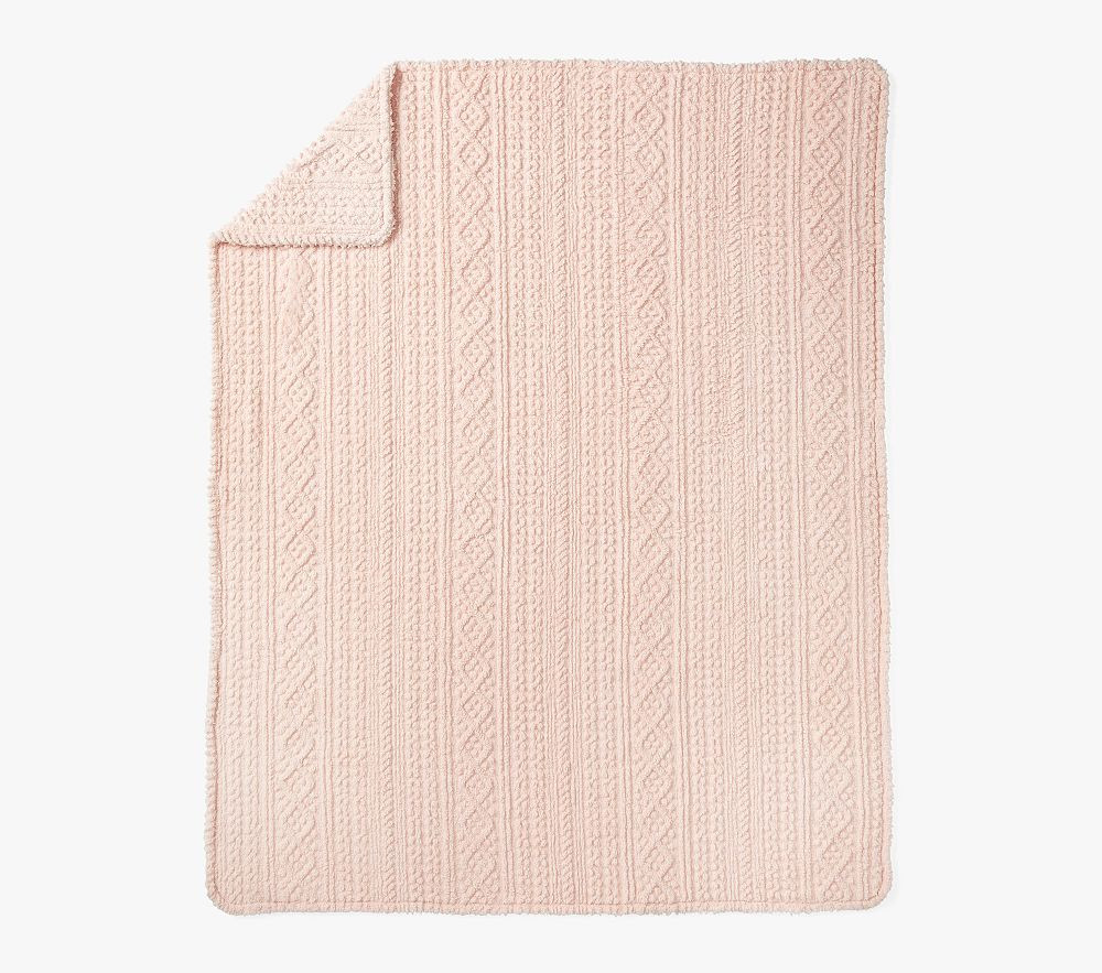 Carved Cable Sherpa Bed Blanket | Pottery Barn Kids