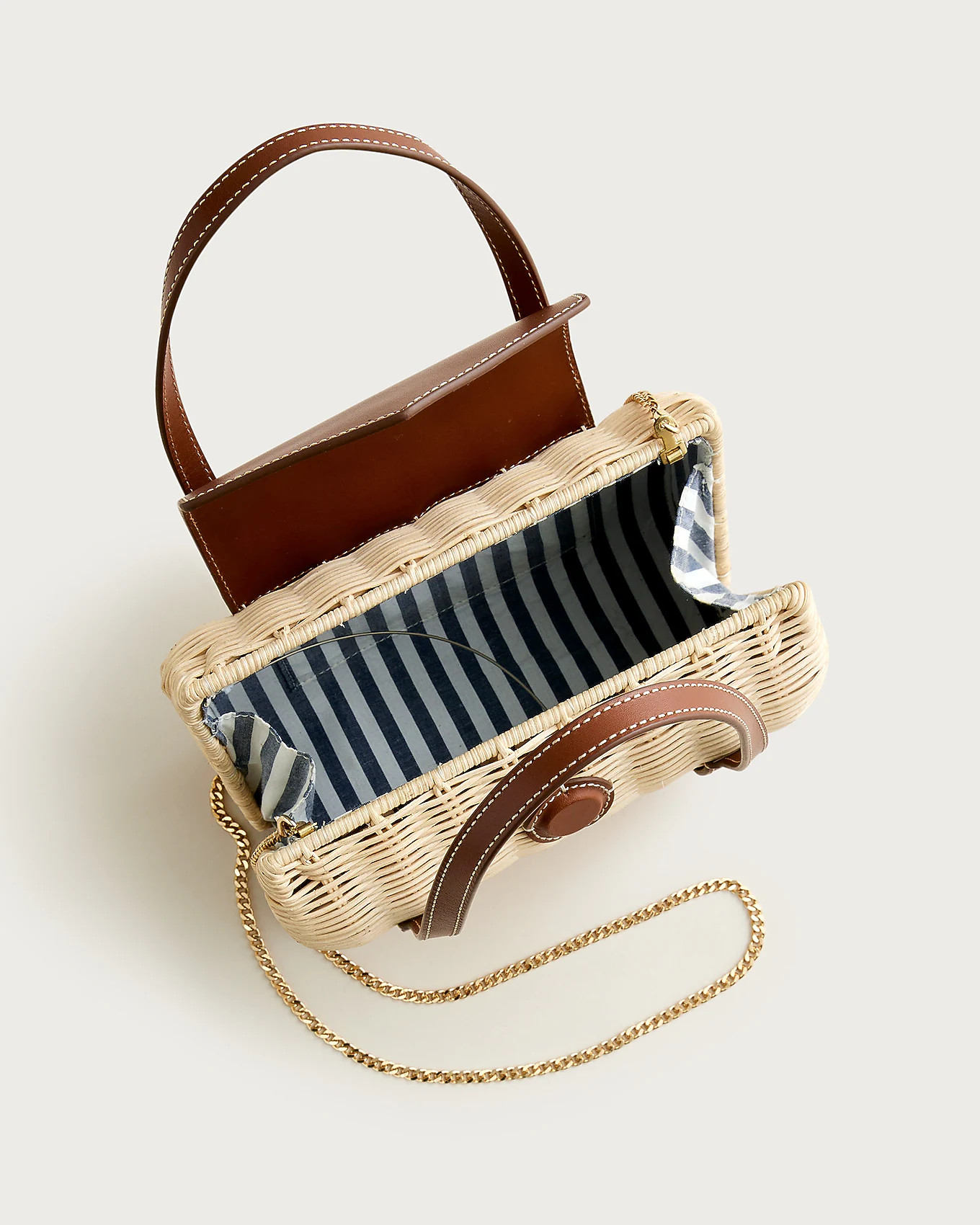 Small rattan top-handle bag | J. Crew US