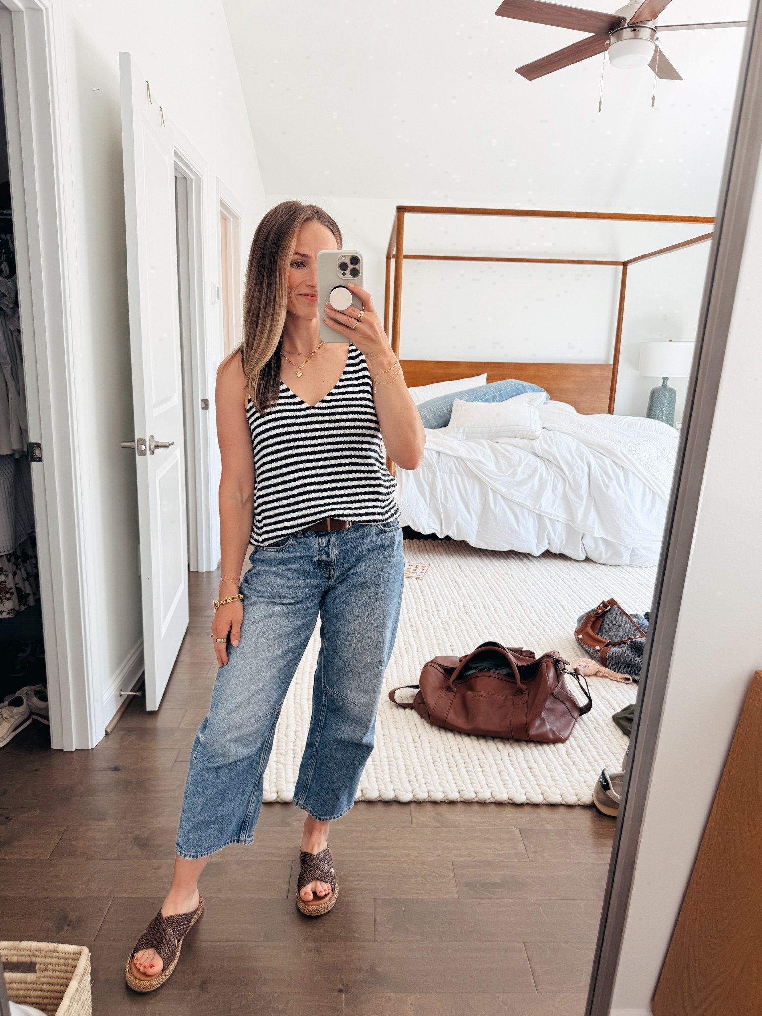 Love these barrel jeans - they’re airy which is nice for summer! Go down 1-2 sizes though. Use code LTK20

My sweater tank is airy too! Perfect spring to summer essentials 

This canopy bed is gorgeous too 

#LTKOver40 #LTKxMadewell #LTKPetite