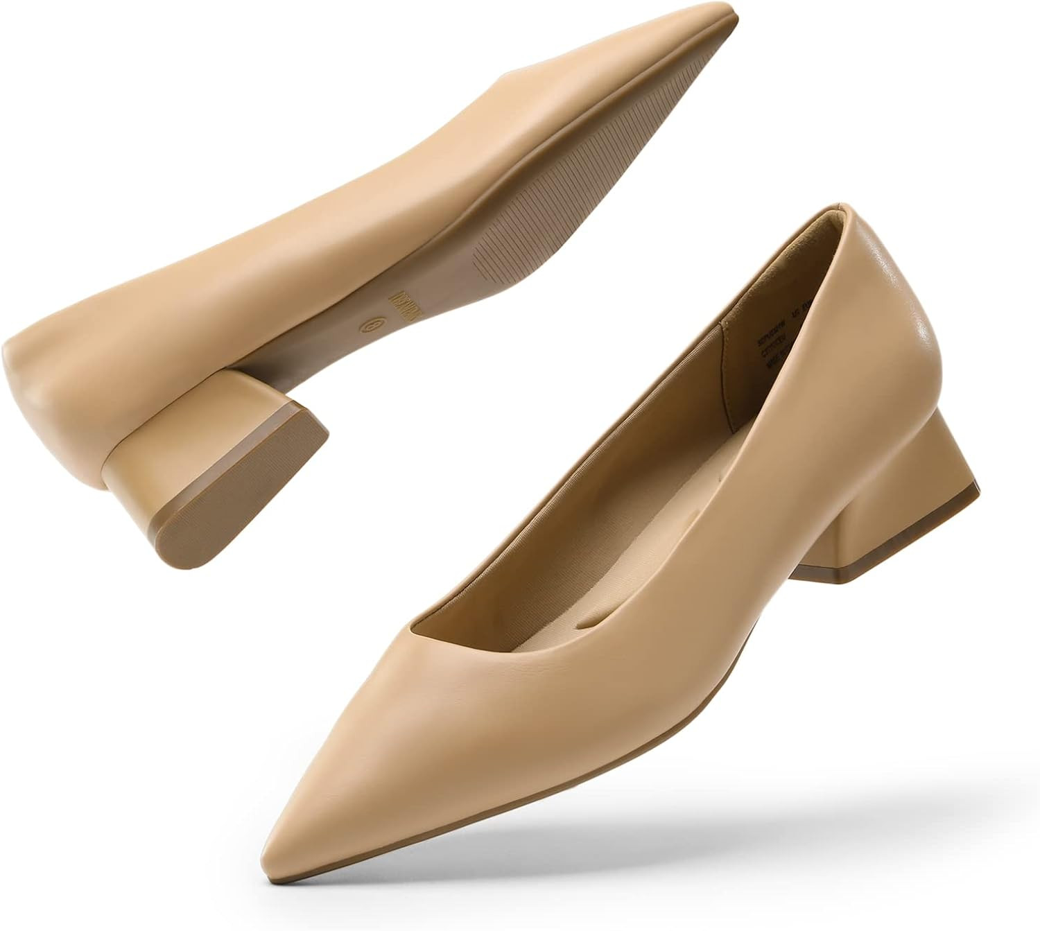 DREAM PAIRS Women's Chunky Heels Closed Toe Low Block Work Shoes Pointed Toe Dress Comfortable We... | Amazon (US)