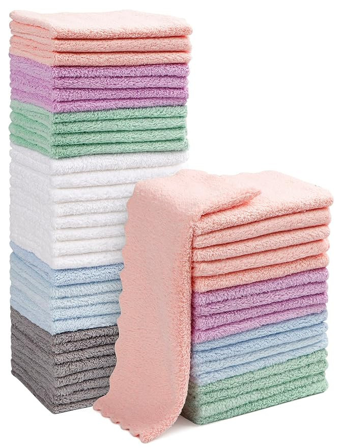 Orighty Baby Washcloths 50-Pack, Microfiber Coral Fleece Baby Face Towels, Soft and Absorbent Was... | Amazon (US)