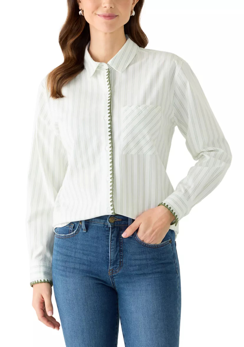 Women's Long Sleeve Boyfriend Shirt | Belk