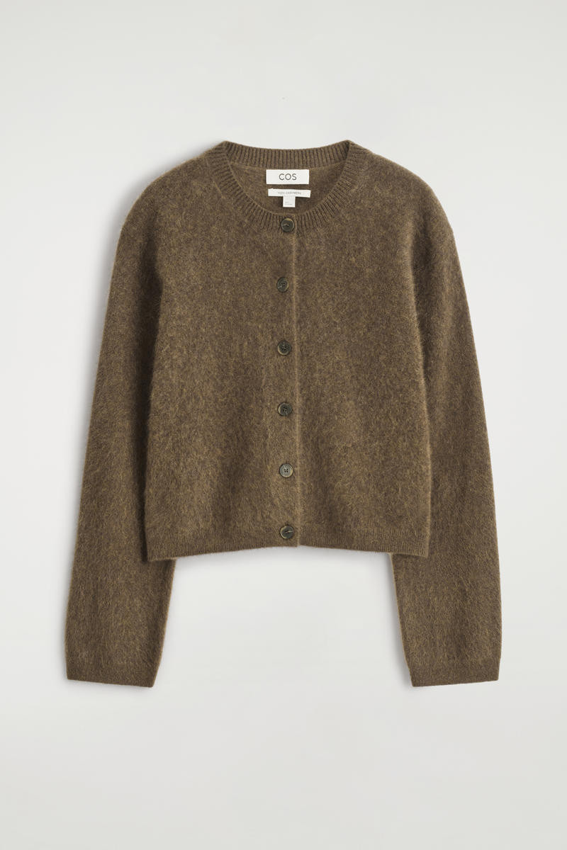 Brushed-Cashmere Crew-Neck Cardigan | COS (US)