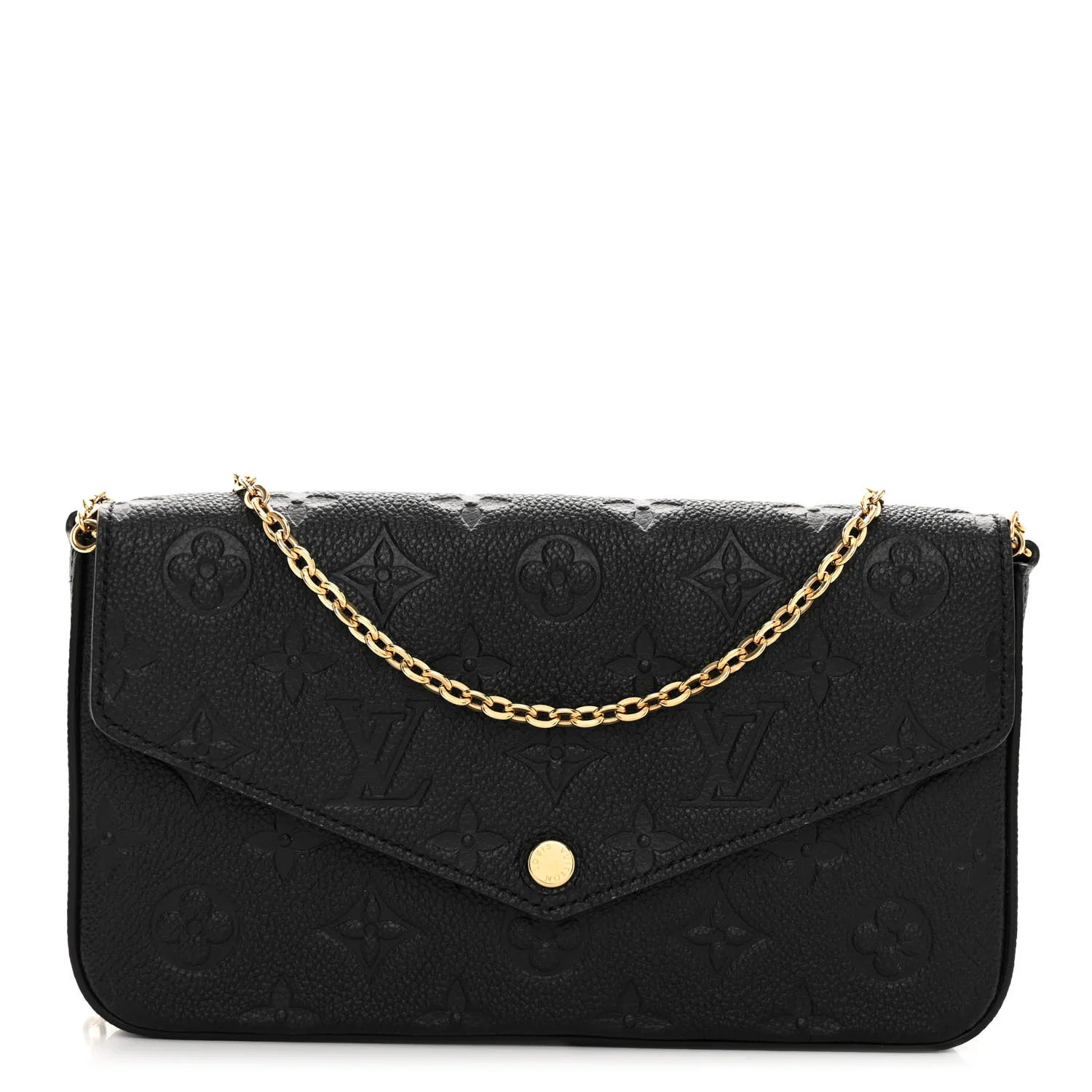 LOUIS VUITTON Empreinte Pochette Felicie Chain Wallet Black | FASHIONPHILE (US)