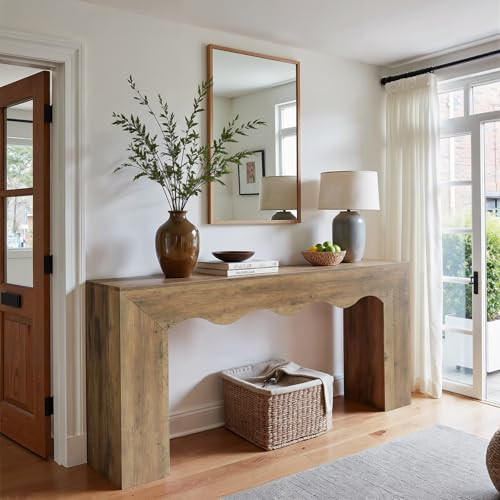 Tribesigns 63" Farmhouse Console Table, Wooden Couch Table Behind Sofa with Storage, Long Entryway Sofa Station, Narrow Console Stand with Base, Hallway Stand for Entryway, Living Room | Amazon (US)