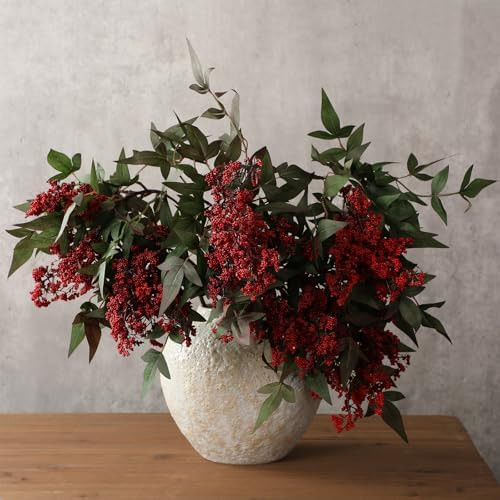 Zeyune 3 Pcs Fall Artificial Dusty Plum Stem Sedum Berry Stem Autumn Faux Berry Picks Branches Fa... | Amazon (US)