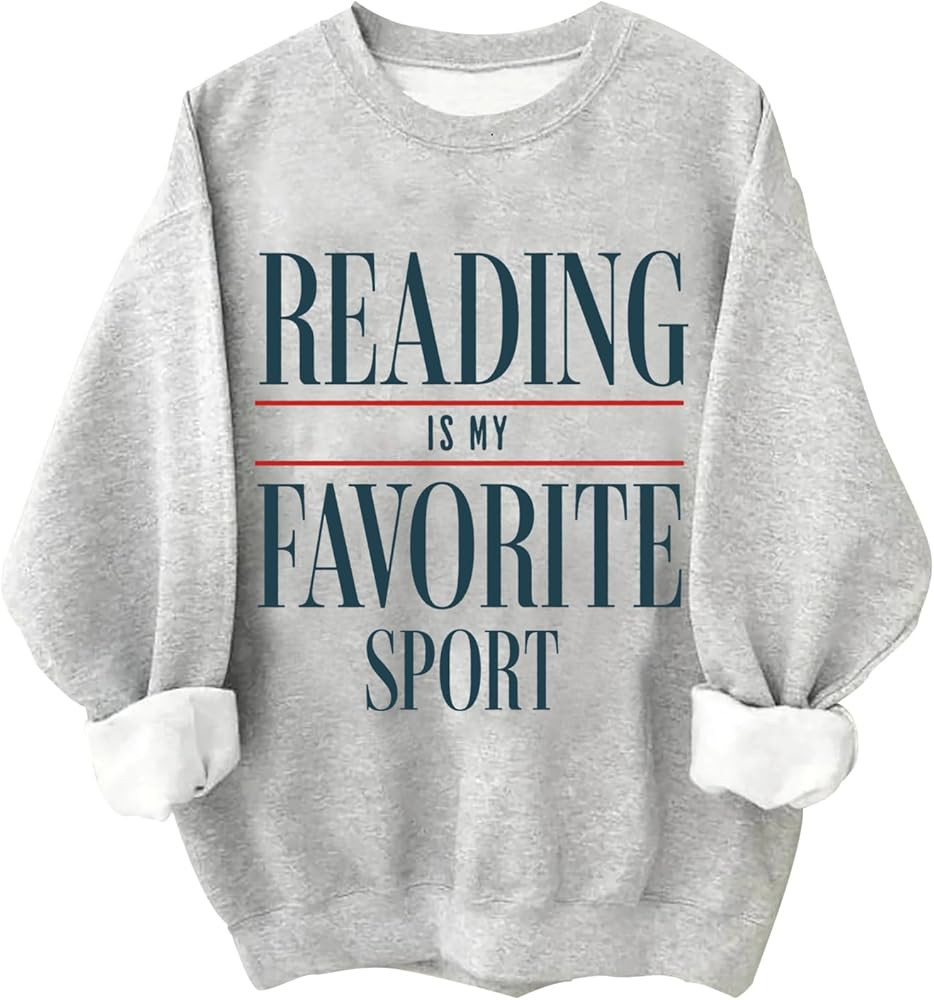 Reading is My Favorite Sport Sweatshirt Vintage Reading Sweatshirts Reader Booklover Gift | Amazon (US)