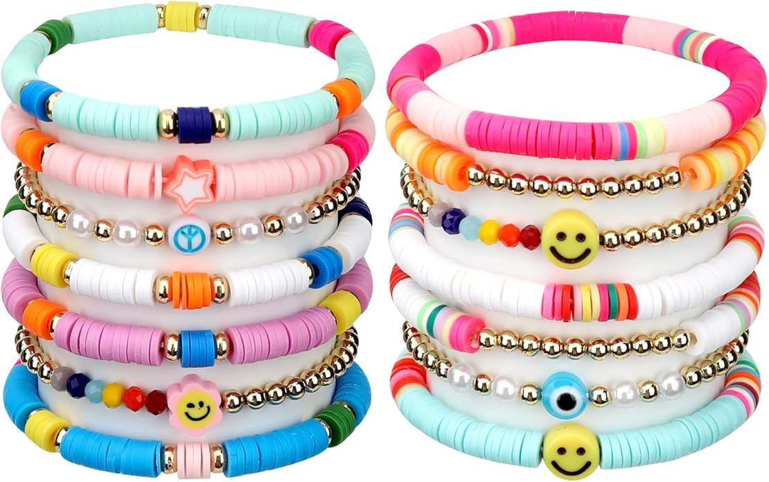 Preppy Friendship Bracelets for Girls Jewelry: Stackable Surfer Bracelets for Women Teen Girls St... | Amazon (US)