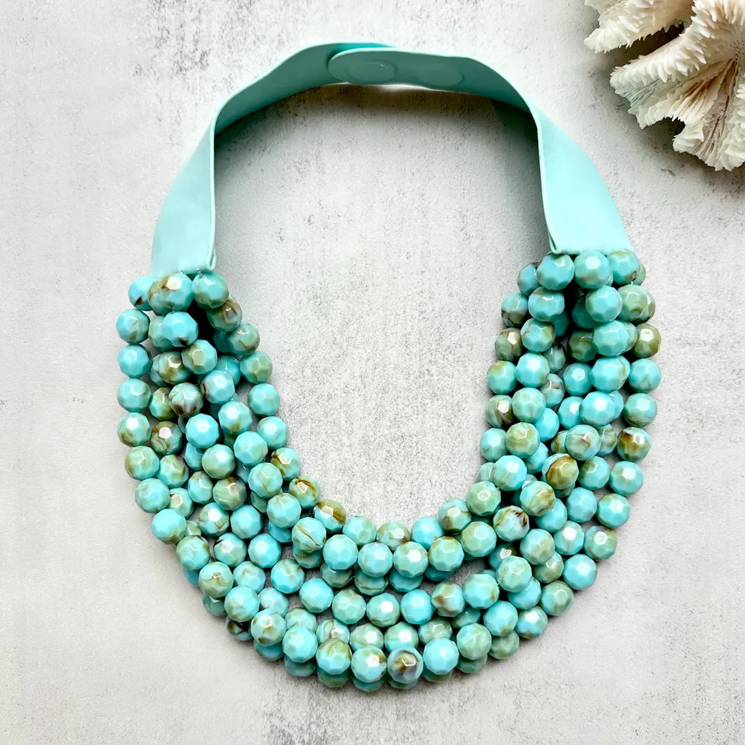 Chunky Acrylic Gem Statement Necklace: Multi-color Beaded Magnetic Clasp - Etsy | Etsy (US)