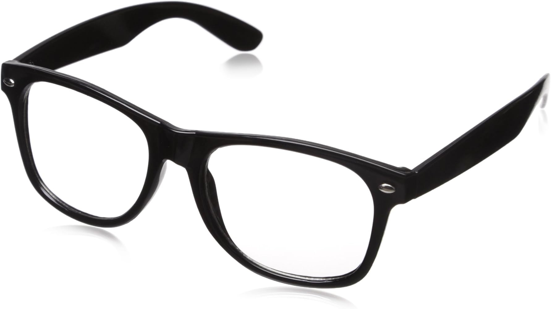 CLEAR LENS 80's Style Vintage Style Black Frame Sunglasses | Amazon (US)