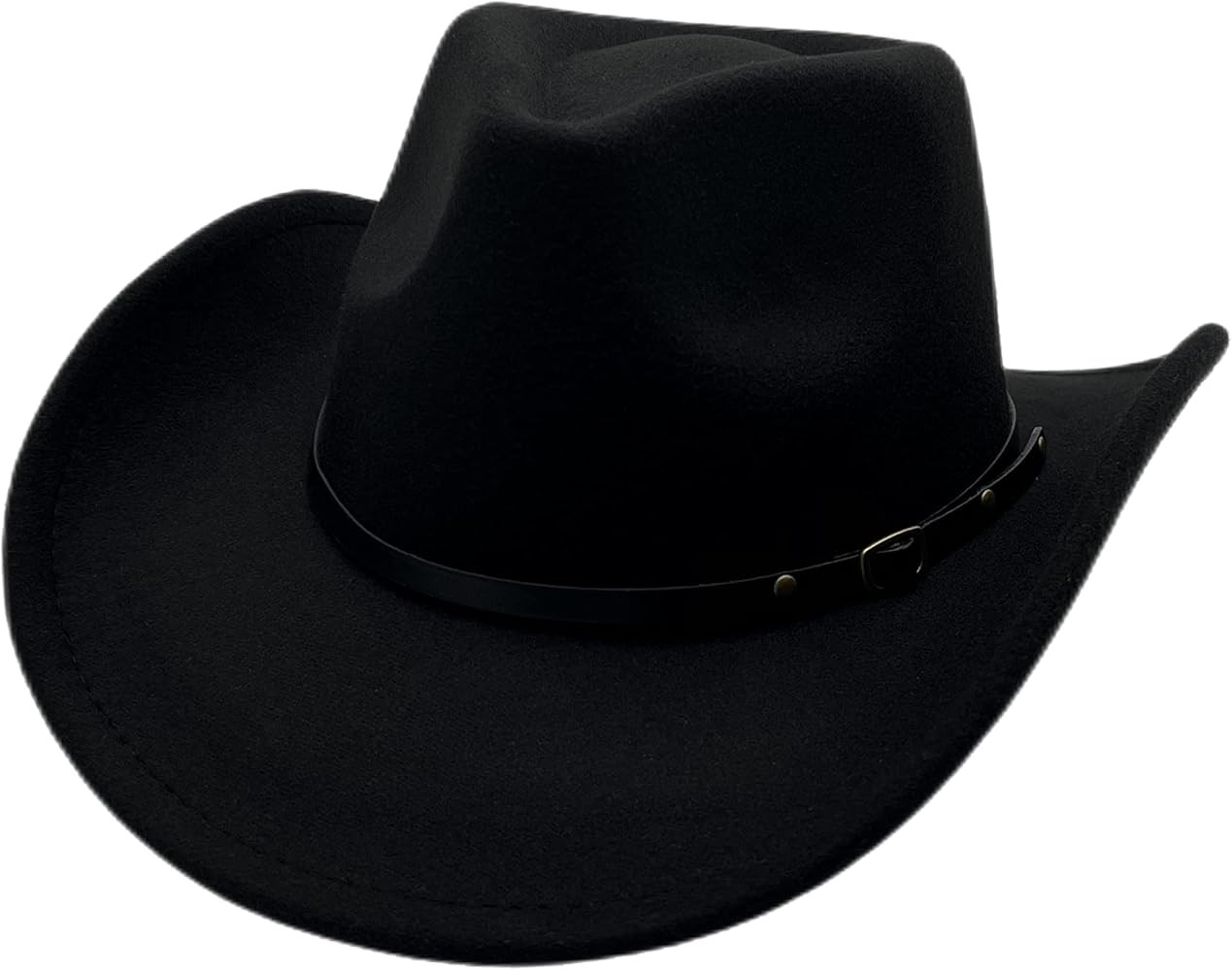 Classic Western Cowboy Hat Cowgirl Hat Unisex Men's & Women's Wide Brim Felt Fedora Hat Flat Top ... | Amazon (US)