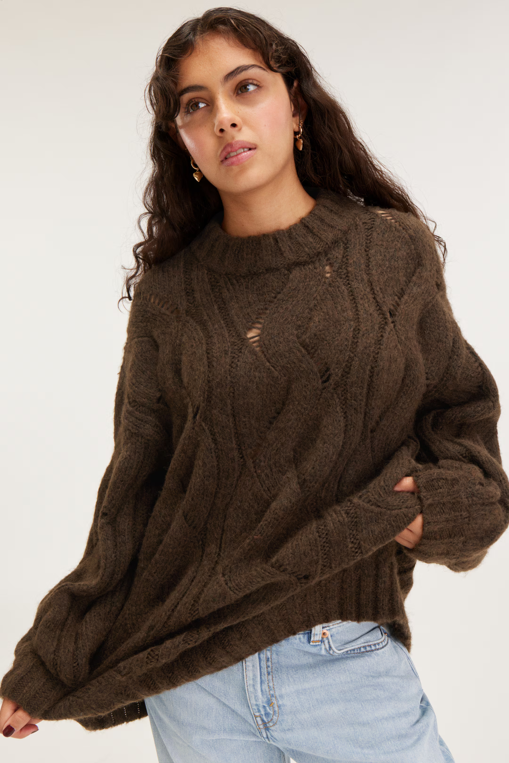 Oversized Cable-Knit Sweater | H&M (UK, MY, IN, SG, PH, TW, HK)