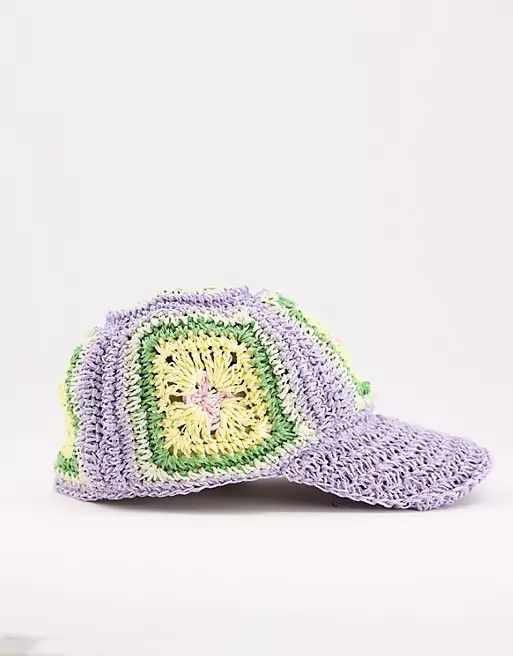 ASOS DESIGN crochet baseball cap in pastel colors | ASOS (Global)