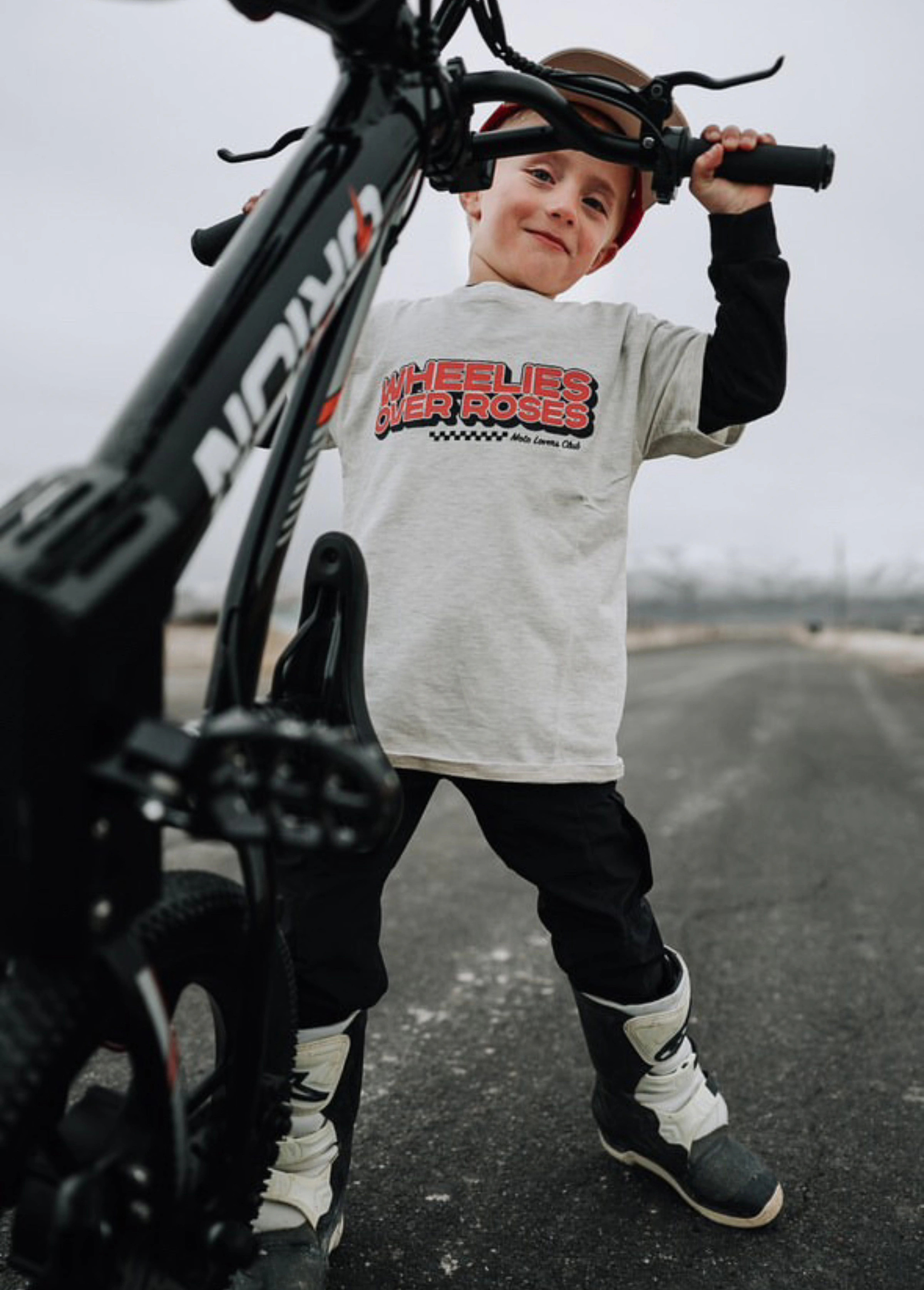 Wheelies Over Roses T-Shirt | Little Trouble