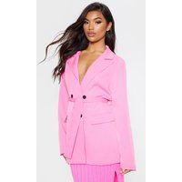 Pink Belted Longline Blazer | PrettyLittleThing US