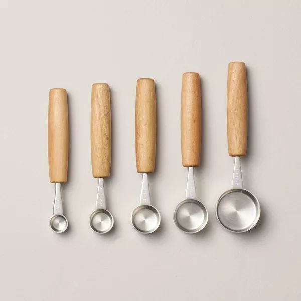 5pc Wood & Stainless Steel Measuring Spoons - Hearth & Hand™ with Magnolia | Target