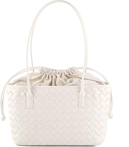 Woven handbags for women Vegan Leather Shoulder Handbags - Fashion Summer Beach Tote Bags - Large... | Amazon (US)