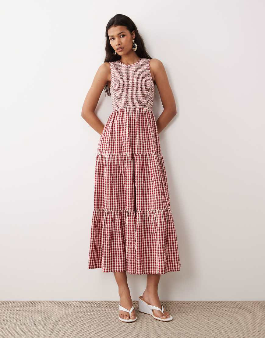 Nobody's Child Charlie midaxi dress in red print | ASOS (Global)