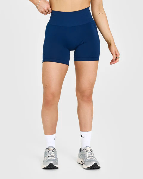 EffortlessLift™ Seamless Shorts with White Logo 
 Midnight | Oner Active (UK / US)