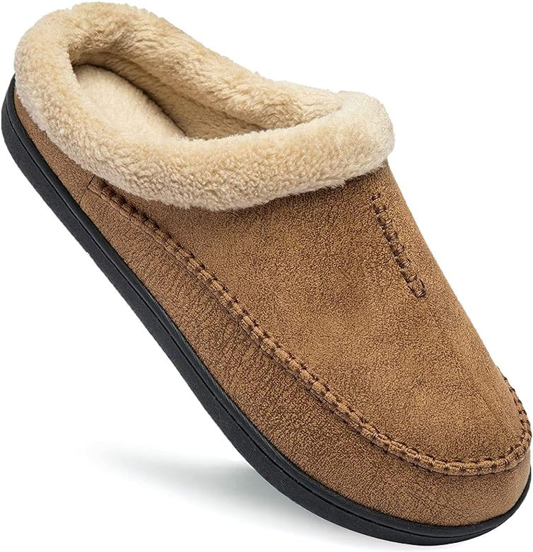 Ranberone Men's Slippers Microsuede Upper Moccasin House Shoes with Fuzzy Plush Lining Indoor and... | Amazon (US)