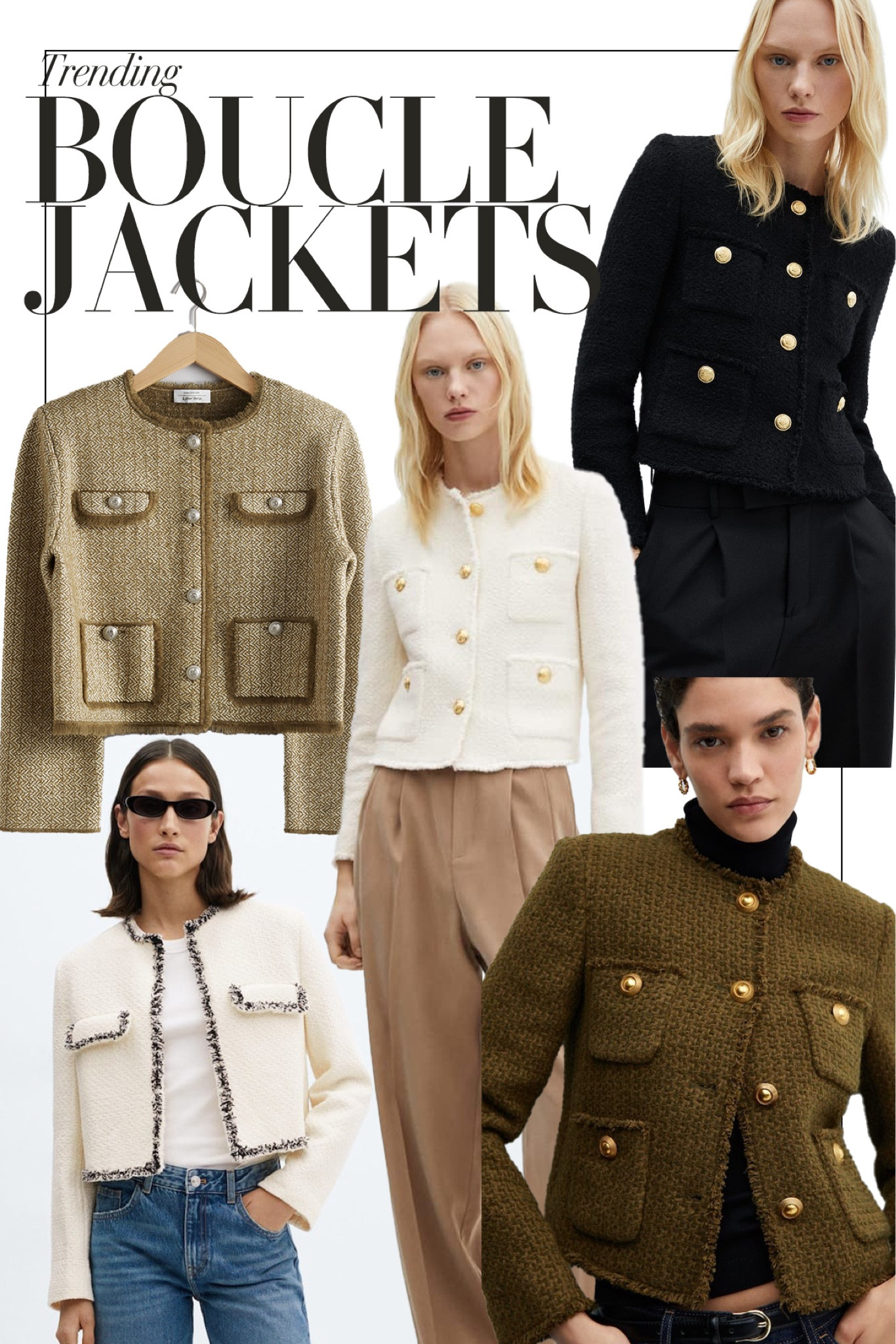 Boucle is having a moment. Here are a few high street faves that are rocking the classic Chanel vibes 🖤 
Cropped tweed jacket | Chanel dupe | Spring layers | Workwear | Tailoring ideas 

#LTKfindsunder50 #LTKworkwear #LTKover40