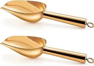 TeamFar Mini Scoop Set of 2, 3 Oz Stainless Steel Small Scoop, Gold Canister Candy Utility Scoops... | Amazon (US)
