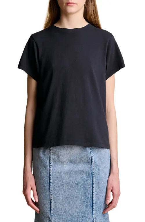 Khaite Emmylou Cotton T-Shirt in Washed Black at Nordstrom, Size Small | Nordstrom