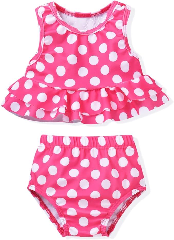 Aalizzwell Toddler Baby Girl Bathing Suit Two Piece Swimsuit Bikini Beach Wear | Amazon (US)