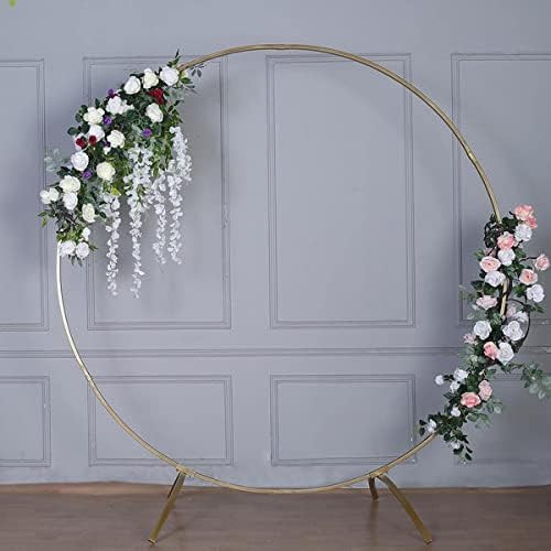 Efavormart 7.5 Ft Round Gold Metal Wedding Arch Photo Booth Backdrop Stand - 100 Lbs Capacity | Amazon (US)