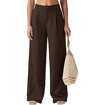 Willit Women's Linen Pants Wide Leg Work Dress Pants Casual Slacks Business Pants with Pockets | Amazon (US)
