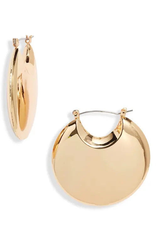 Open Edit Puffy Polished Hoop Earrings in Gold at Nordstrom | Nordstrom